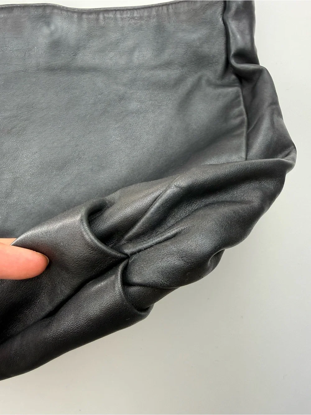FURLA black leather hobo satchel shoulder bag